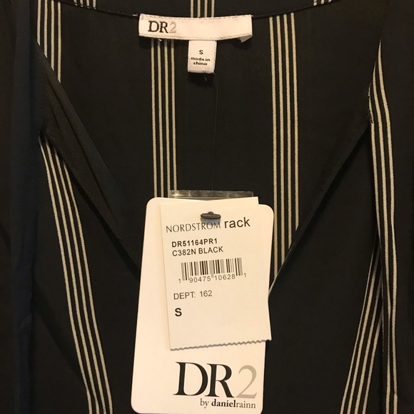 DR2 Black Shirt Dress with White Stripes - Picture 2 of 2